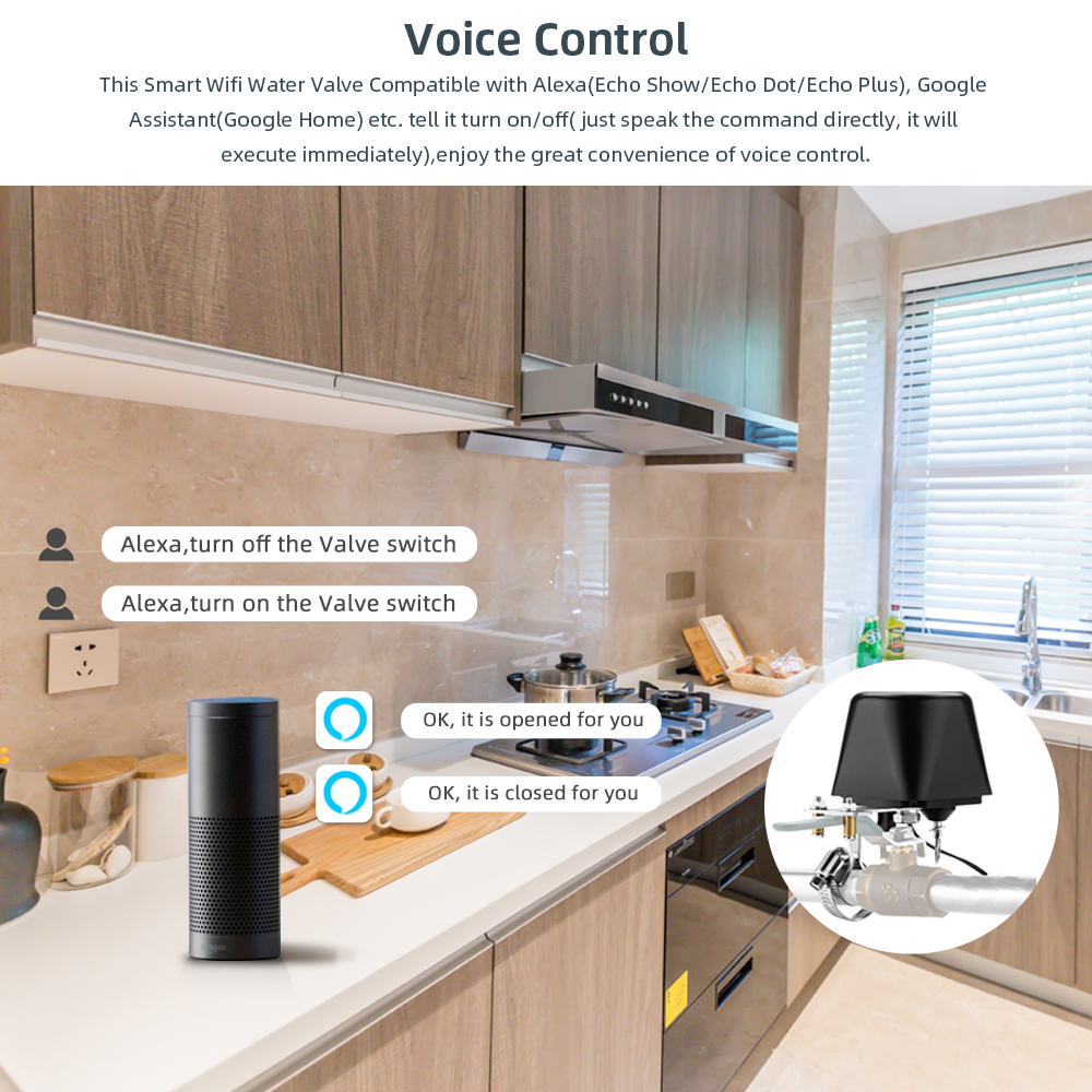 Tuya WiFi alarme fuite d&#39;eau 120DB bip sirène détecteur inondation protection contre les fuites d&#39;eau ensemble scène intelligente avec contrôleur de vanne intelligent