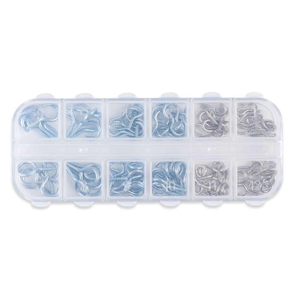 100Pcs Cup Haken Eye Schroeven Zilver Eyebolt Sluitingen Schroefdraad Peg Muur Hanger Tool Sieraden Bevindingen Lamp Opknoping Assortiment Kits: Default Title