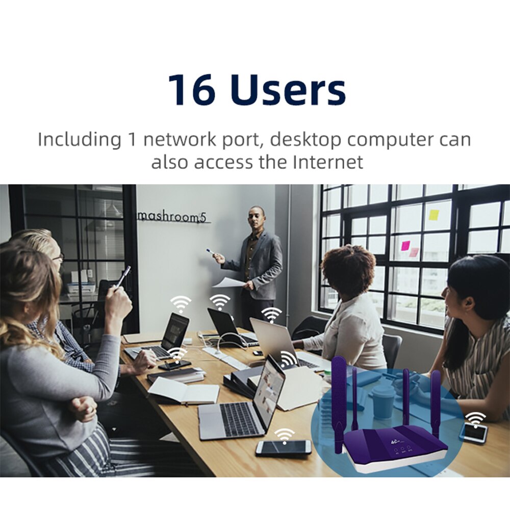 UNIWA R8B LTE CPE 4G Wifi Router SIM Card Hotspot 4G CPE Antenna 16 Users WAN/WLAN Wireless Modem LTE Dongle Desktop Wifi Router
