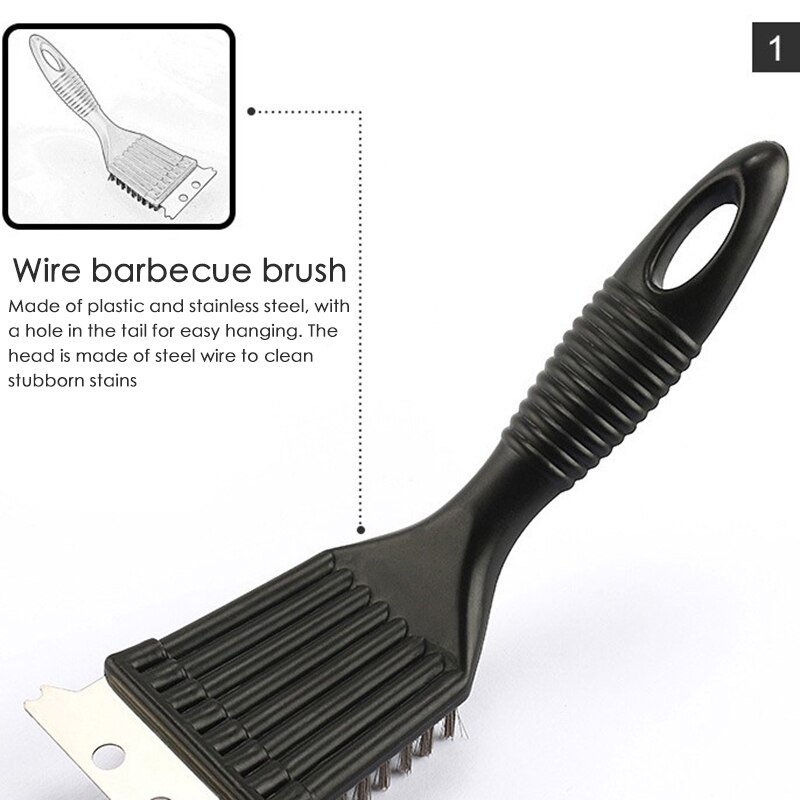 BBQ Grill Brush Barbecue Wire Cleaning Brush And Scraper With Stainless Steel Bristles Cooking Tools Outdoor BBQ Accessories