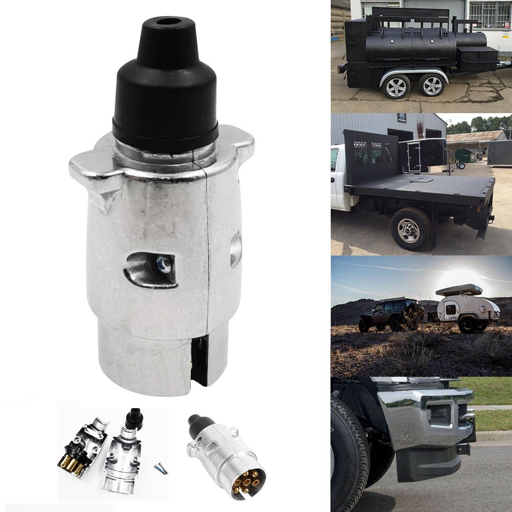 Durable Towing Trailer Socket Automobile Protector Plugs Connector European Standard 12V Towbar 7 Pin Aluminum Alloy Adapter Car