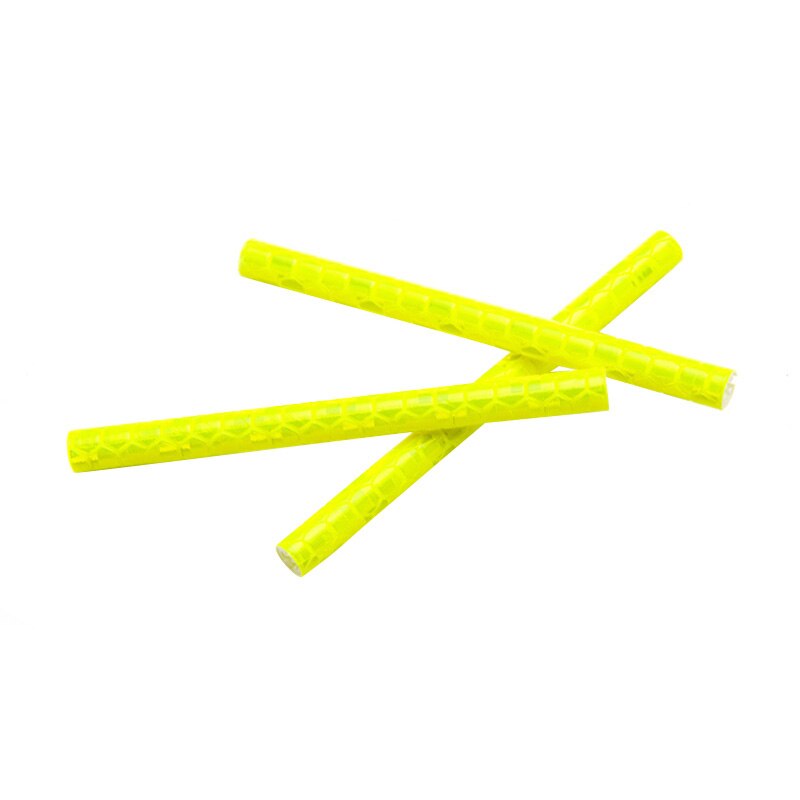 Reflector de rueda de radios de colores brillantes para bicicleta, suministros de decoración de medias de seguridad reflectantes, 12 unids/bolsa: YELLOW