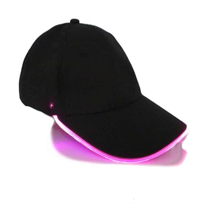 Prachtige Led Lichtgevende Glasvezel Baseball Cap Mode Unisex Effen Kleur Led Lichtgevende Baseball Cap Christmas Party Hat Cap: 05