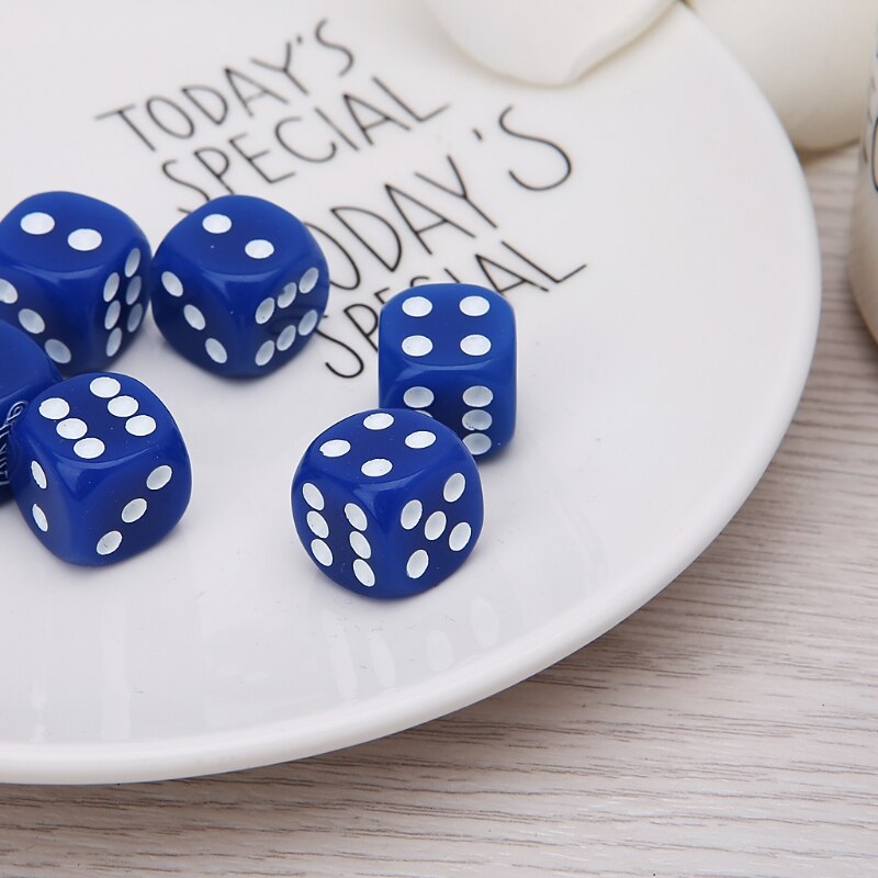 10pcs Six Sided 14mm Transparent Cube Round Corner Portable Table Playing Games