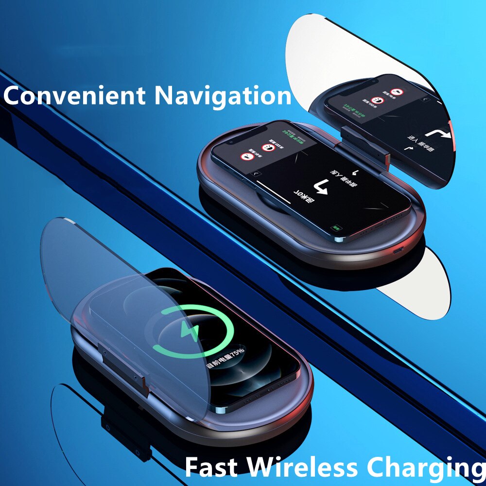 HUD Car Navigation Bracket Car Wireless Charger Head-Up Display Car HUD Mobile Phone Navigation Projector Car Accessories