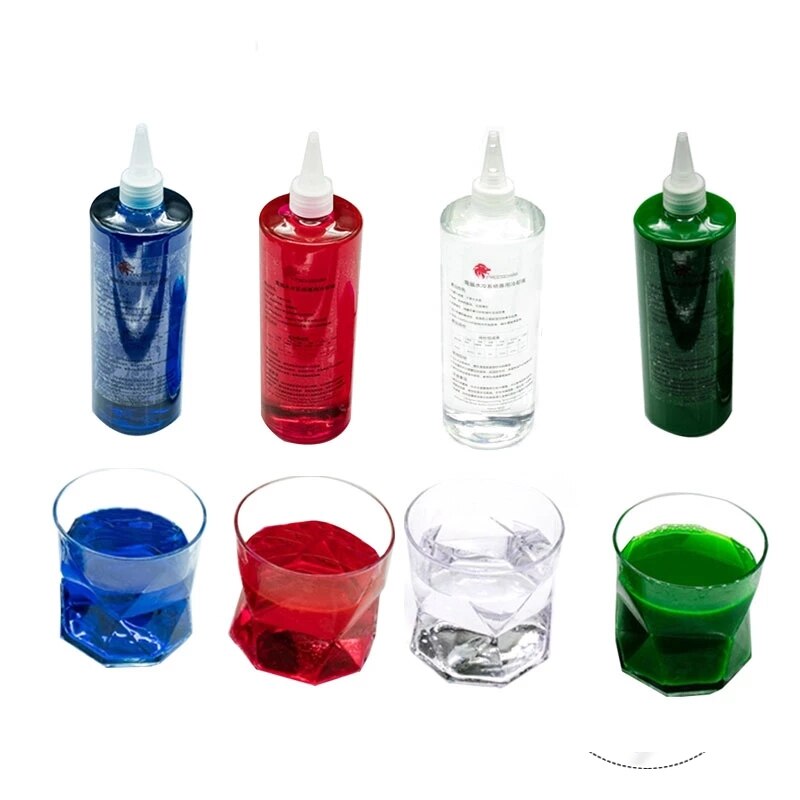 500ML PC Water Cooling Liquid Antu-Corrosion Deionized Water Coolant with 250ML Bottle Blue/Red/Green/Transparent