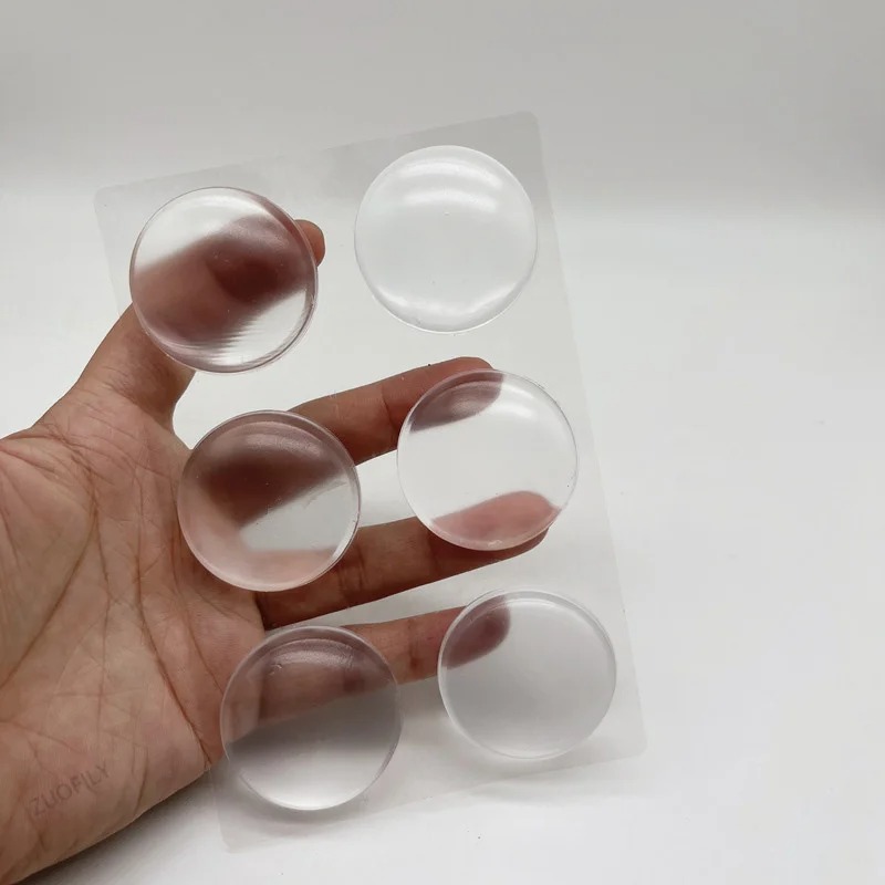 6 Stück Türgriff-Stoßstangenpolster, selbstklebend, transparent, Silikon, Wandschutz, Anti-stoßen, waschbar, wiederverwendbar, runder Türstopper