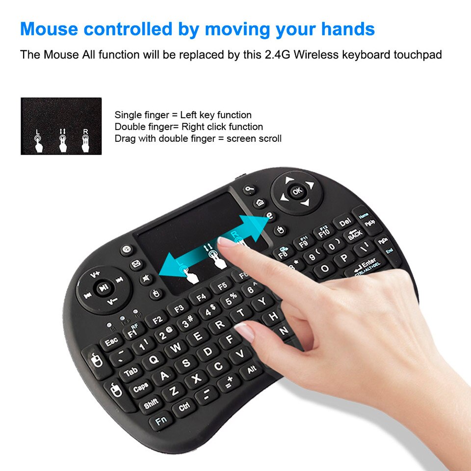 I8 2.4Ghz Wireless Keyboard Air Mouse Touchpad Handheld Voor Android Tv Box Mini Pc 7 Kleuren Backlit I8 Russische engels Kyeboard