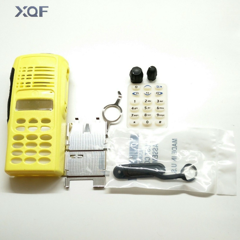 Yellow Housing Case Front Cover Shell Knob Cap Digital Keys For Motorola GP338 GP380 Two Way Radio