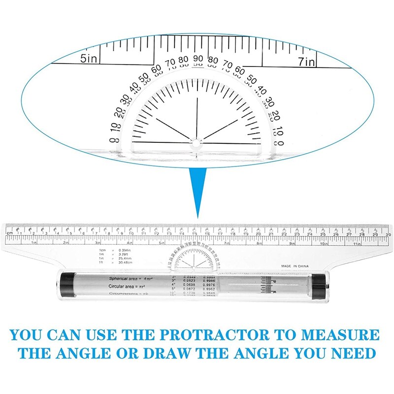 3 Pck of Multifunctional Drawing Measuring Parallel Ruler 30CM Home School Office Drawing Roller Ruler