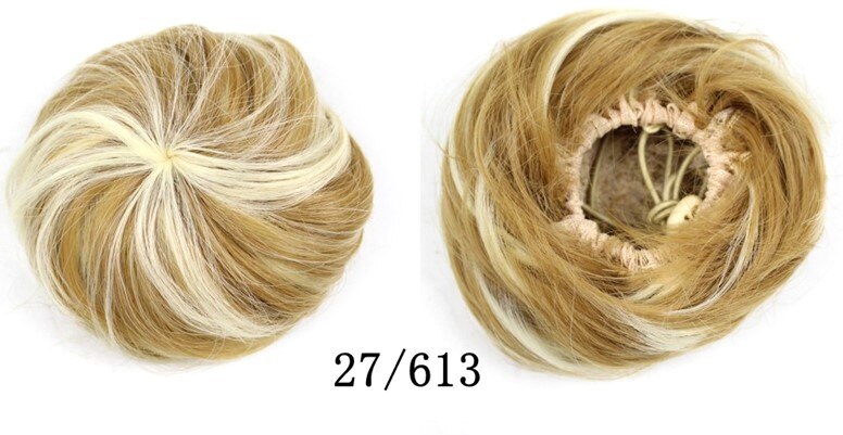 Vreugde &amp; Beauty 16 Kleur Krullend Chignon Hittebestendige Synthetische Clip In Hair Extensions Diameter 12 Cm Voor Vrouwen: P27/613
