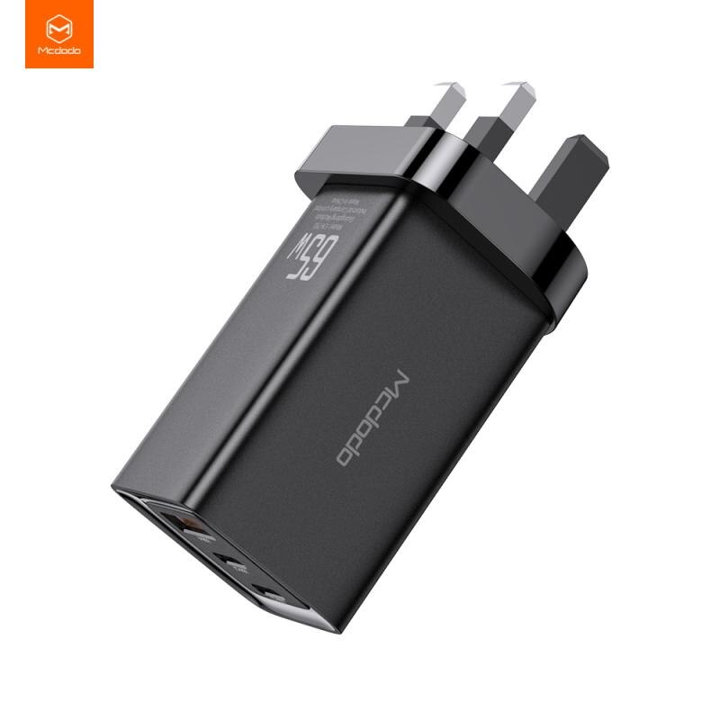 GaN Charger 65W Quick Charge 4.0 PD Fast Charge AFC FCP Travel Charger For Macbook Pro For Xiaomi iPhone 11 X XS Huawei Mate20: UK Plug Black