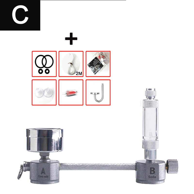 Aquarium CO2 Regulator Systeem Kit Co2 Diffuser Generator Met Klep Bubble Verstuiver Solenoid Aquarium Kooldioxide Voor Planten: C