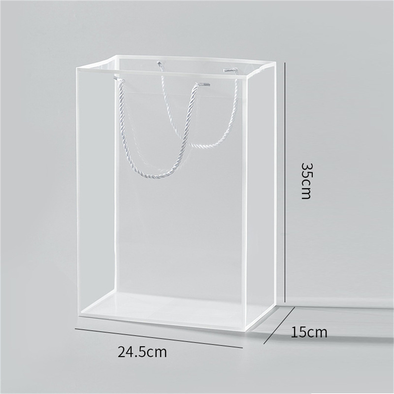 Sac à main fourre-tout Transparent pour fleuriste, emballage de Bouquet de fleurs, sac d&#39;emballage en PVC,: -WH