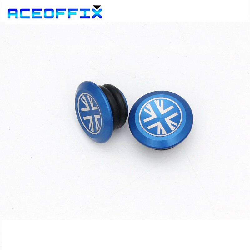 Aceoffix 1 par bicicleta guiador plugues para brompton liga de alumínio 6 cores: blue