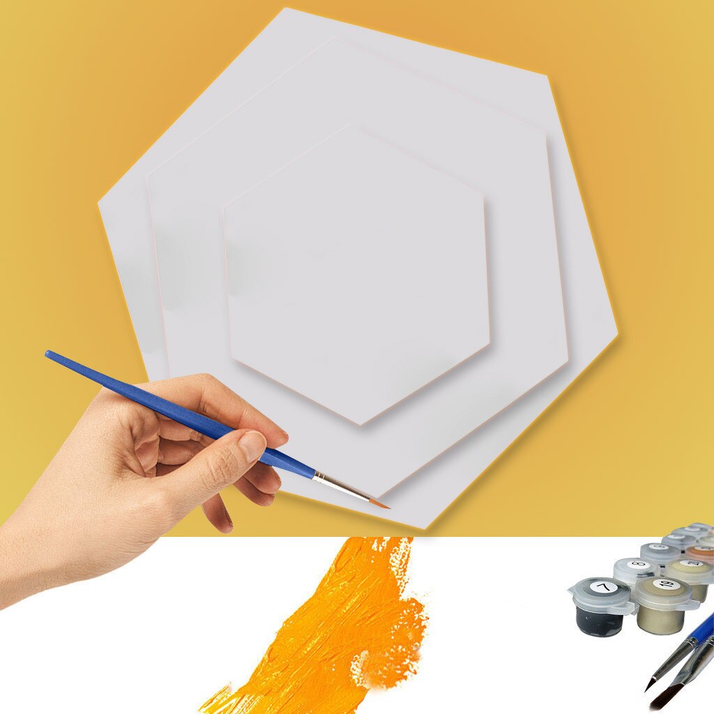 DIY Cotton Oil Painting Canvas Wood Frame Mini Stretched Blank Handmade DIY Paint Canvas Hexagon Home Wall Picture Decors