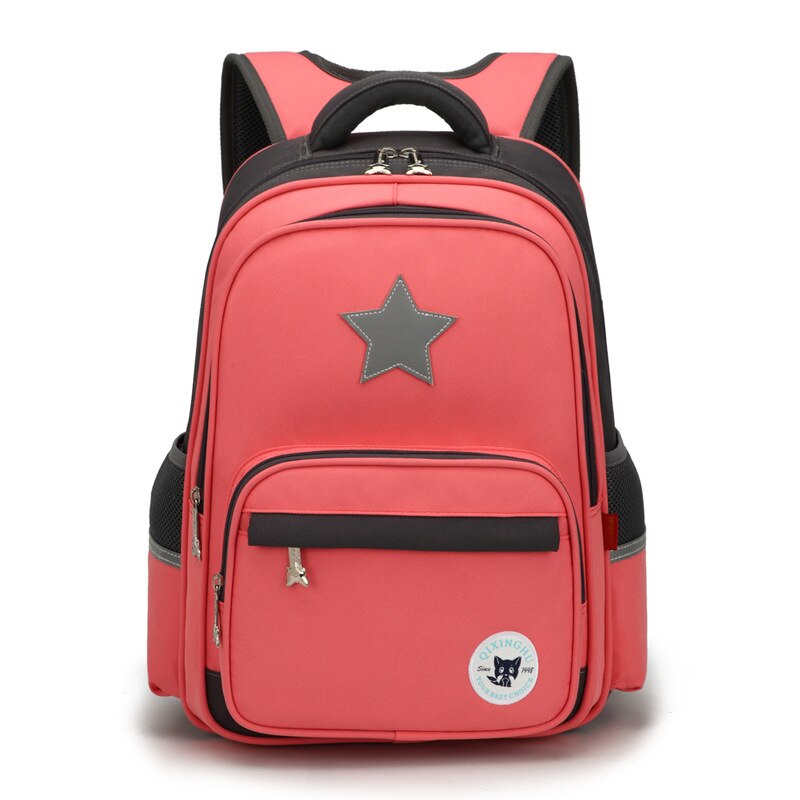 School Bags for Boy Girl Luxury Polyester Brand Children Backpack Unisex Student Book Bag Kids Primary Schoolbag: Red