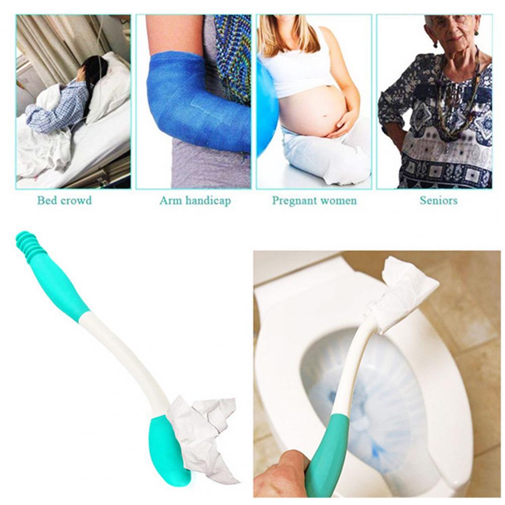 Long Handle Reach Comfort Bottom Wiper Self Wipe Assist Holder Toilet Paper Tissue Grip Self Wipe Aid Motion Assistance Helper
