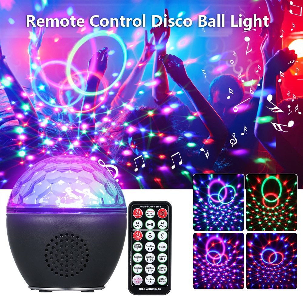 Usb Disco Ball Light Met Ir Afstandsbediening Bt Verbinding Music Speaker Sound Activated Light Voor Party Kerst