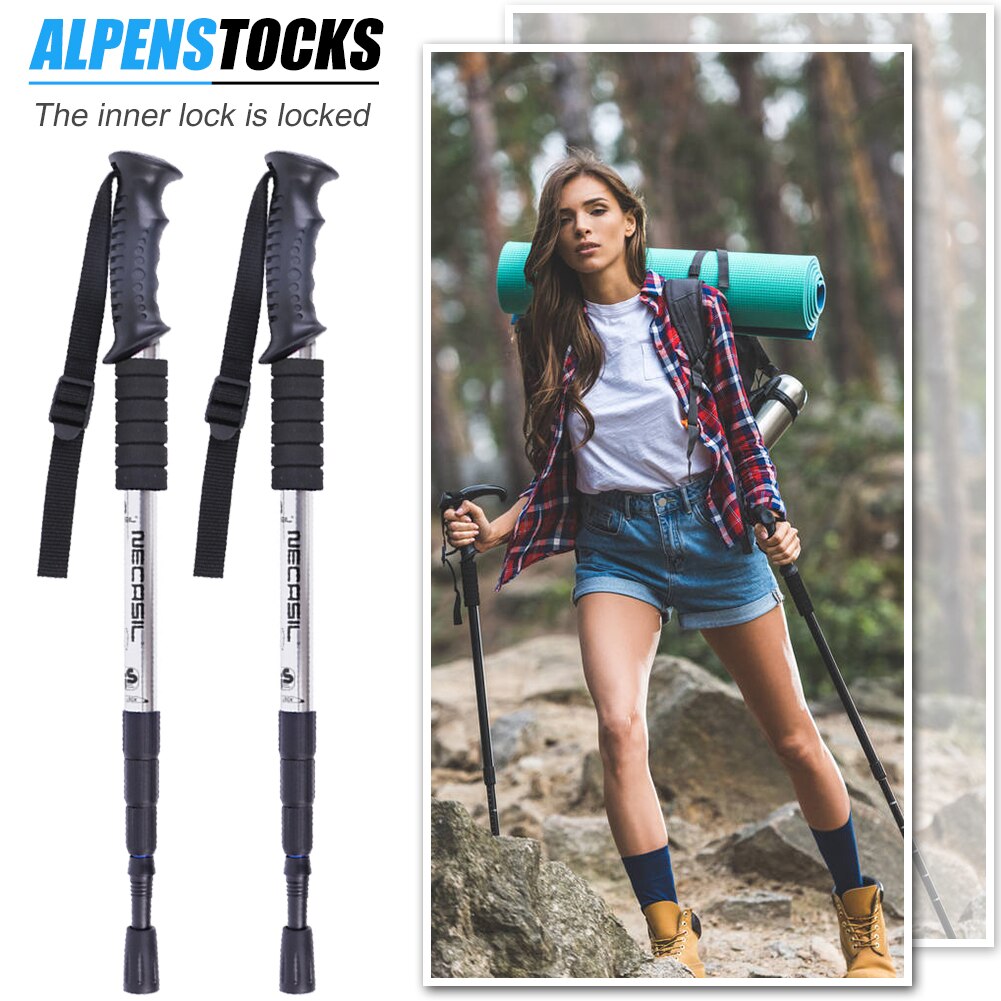 NECASIL G103, bastón de Trekking para escalada al aire libre, Kit de bastones para caminar de 4 secciones