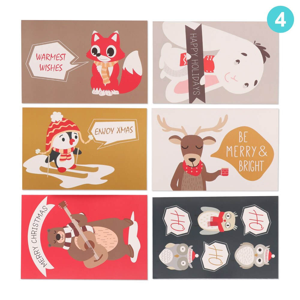 24 Pcs/lot Christmas Greeting Card Kids Christmas Blessing Greeting Cards Envelope Year Postcard Card Xmas Party: 4