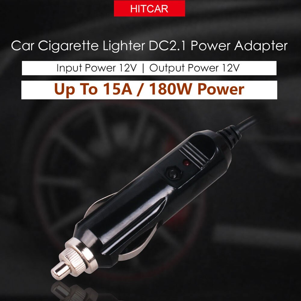 Auto Sigarettenaansteker Dc 2.1*5.5 Stekker Verlengkabel 15A 180W Highpower Adapter Voor Auto Monitor Sub speaker Wassen Machine