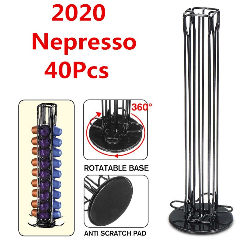 Porte-dosettes de café Nespresso , support de stockage de 60 Capsules Nespresso, étagères métalliques de cuisine, organisateur de Capsules: C