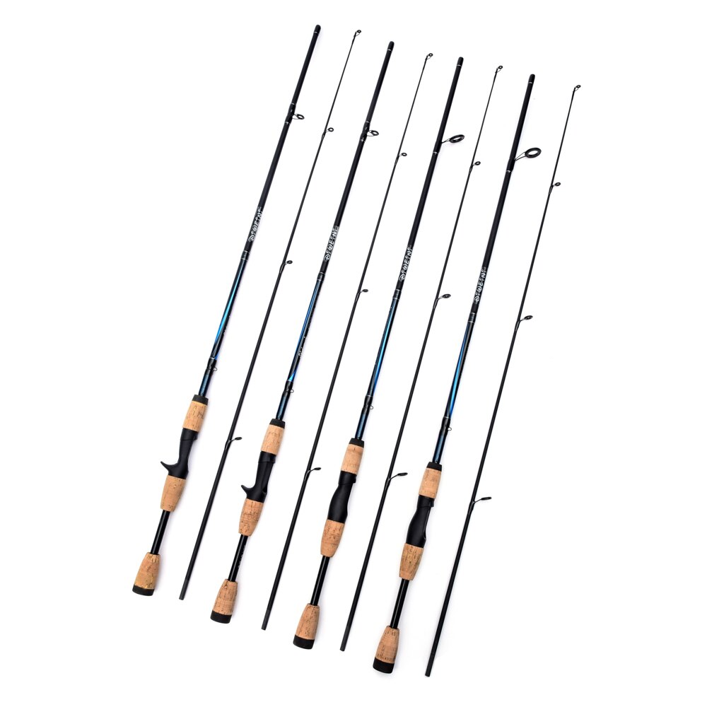 2 sek 7 "M moc węgiel wabik wędka spinning 1.68m / 1.8 M spinning wędka 4 kolory przenośny spinning pręt odlewniczy