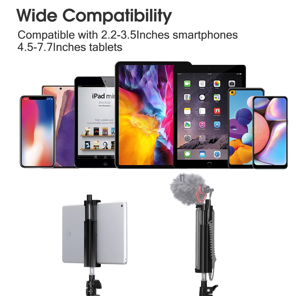 Universele Tablet Klem Houder Statief Mount Adapter Compatibel Met Iphone &amp; Ipad Pro/Air/ Mini Met Koud Schoen voor Microfoon
