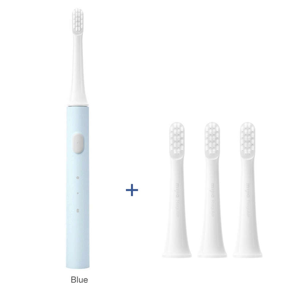XIAOMI-cepillo de dientes eléctrico inteligente Mijia T100, cepillo de dientes sónico IPX7, resistente al agua, con cabezal: Blue and 3Head