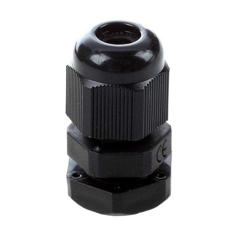 conector de glándula de Cable impermeable de plástico negro de 20 piezas PG7