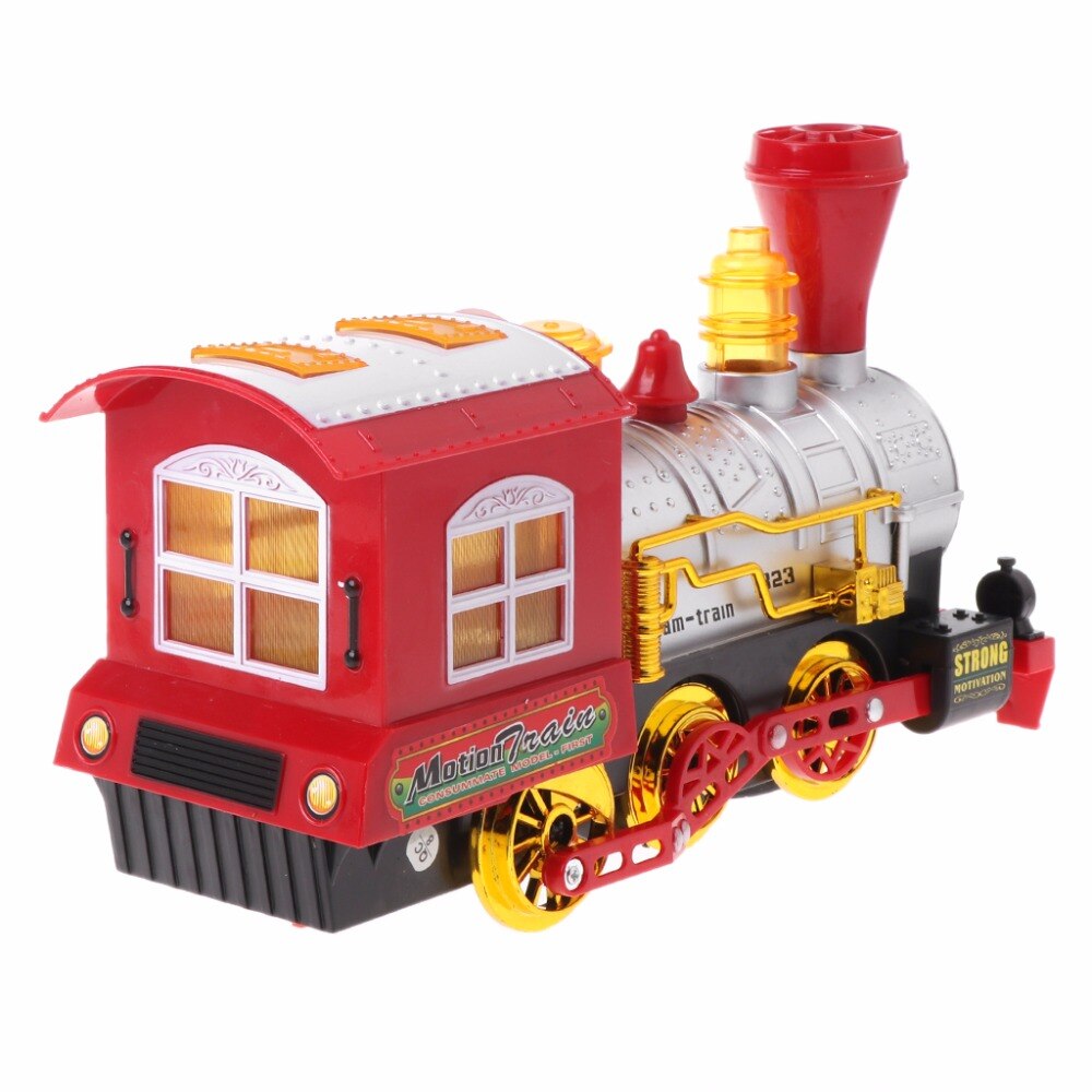 Leuke Trein Elektrische Bubble Toy Batterij Aangedreven Locomotief Motor Met Licht Muziek Plastic Rode Auto