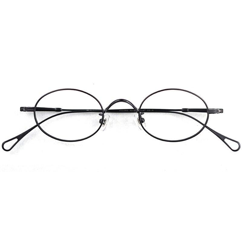 Ren titan glasögonbåge retro dam handgjord oval glasögonbåge ultralätt herrglasögon utan linser: 3