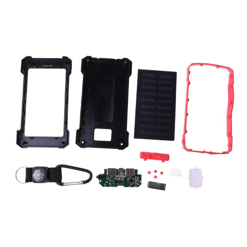 LED Dual USB Ports Solar Panel Power Bank Case Concise and voge style Charger DIY Kits Box B95C