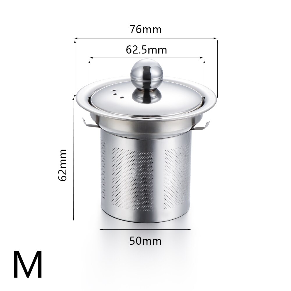 Reusable Stainless Steel Tea Strainer Mesh Infuser Basket Loose Tea Leaf Infusers Herb Filter for Mug Teapot Teaware S/M/L: M