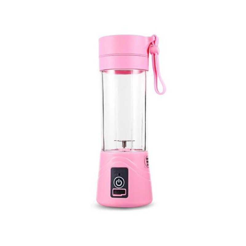 Bärbar usb uppladdningsbar press juicepress verktyg hushåll juice flaska mini resa liten frukt pressmaskin handhållen juice kopp: Rosa