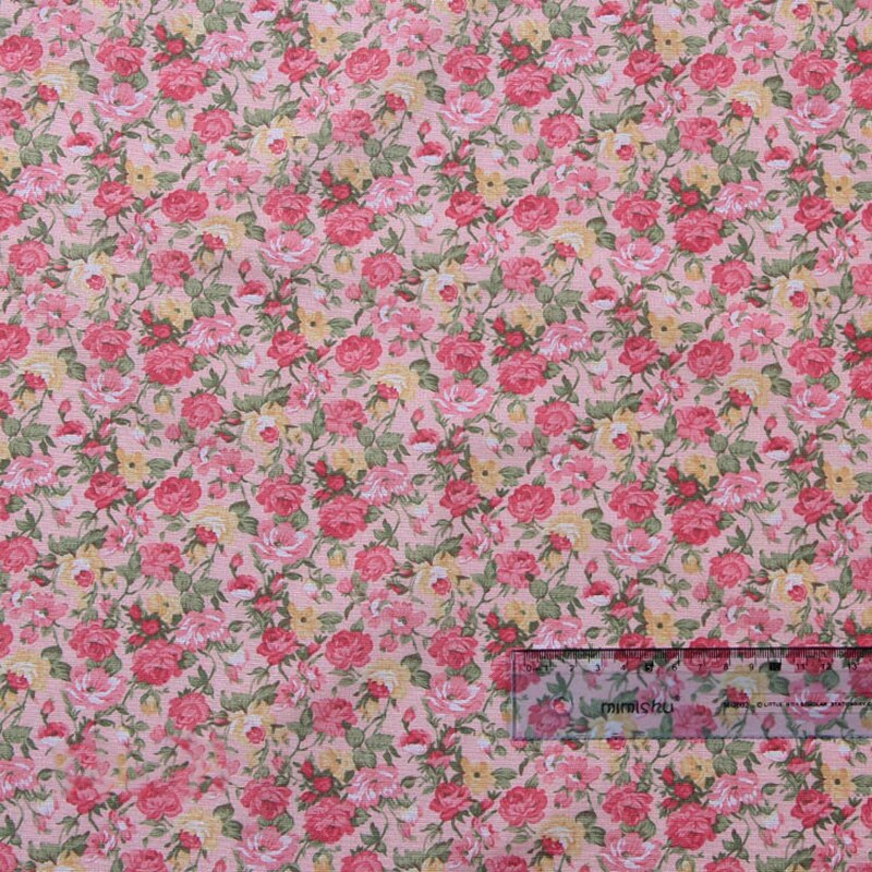Vintage Rose Bloemen Stof Goedkope Peach Skin Stof Voor Gordijn Thuis Textiel Dunne Naaien Materiaal W40