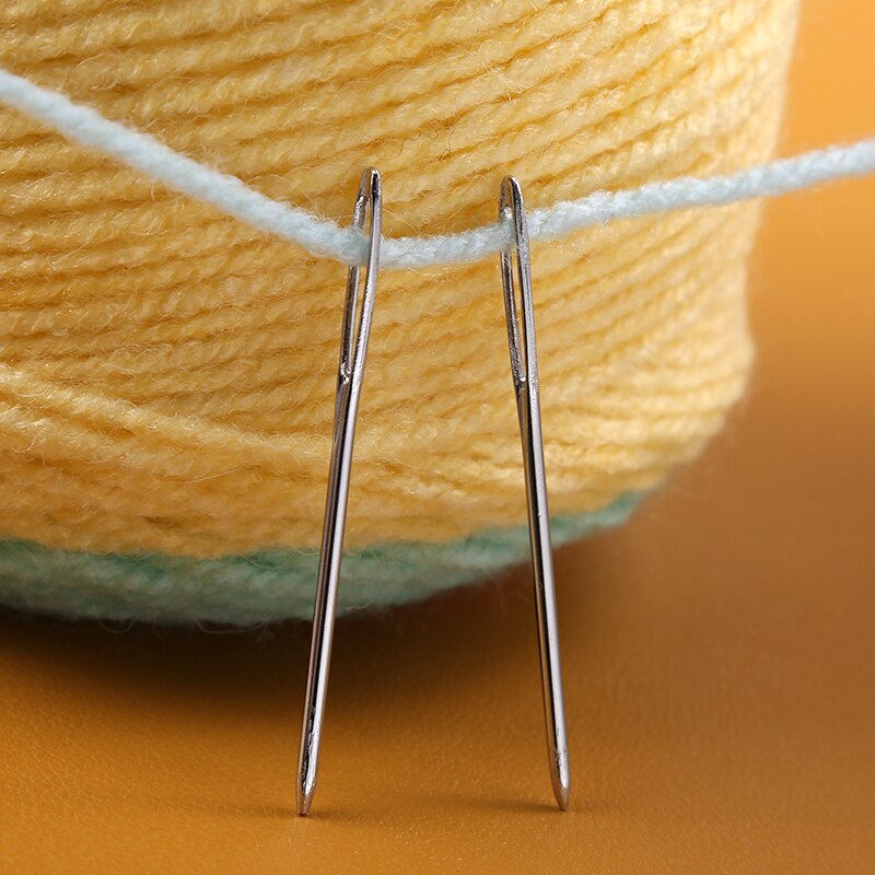 LMDZ 20Pcs/Lot Stainless Steel Knitting Wool Big Eye Needle Manual Leather Sewing Cross Stitch Gold Needle Embroidery