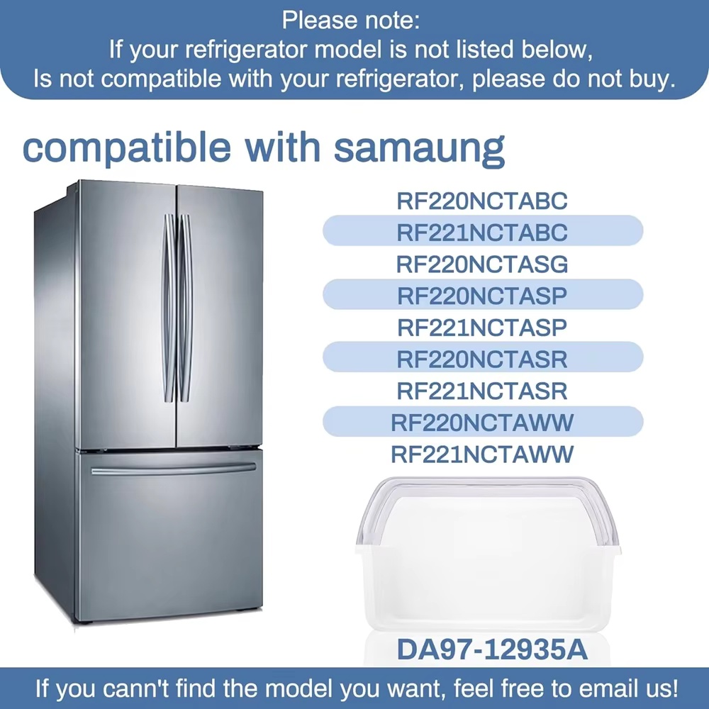 DA97-12935A Door Bin, RF220NCTASR Door Shelf Compatible with samsung (Both Left and Right) RF220NCTASG, RF220NCTAWW, RF220NCTASP