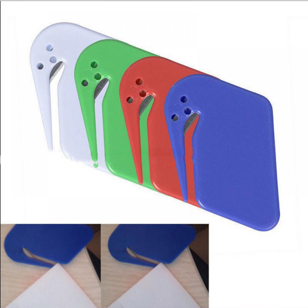 1PC Plastic Mini Letter Opener Letter Mail Envelope Opener Safety Paper Guarded Cutter Blade Office Equipment Random Colors