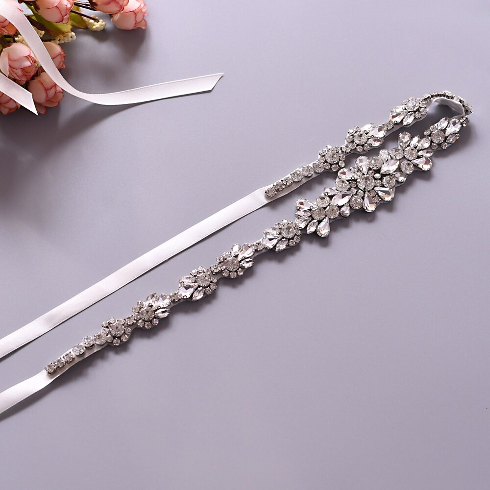 Topqueen bröllopsbälte kristall strass skärp dam formella bälten paljettbälte för kvinnor glitter silver bälte kvällsbälte  s392g