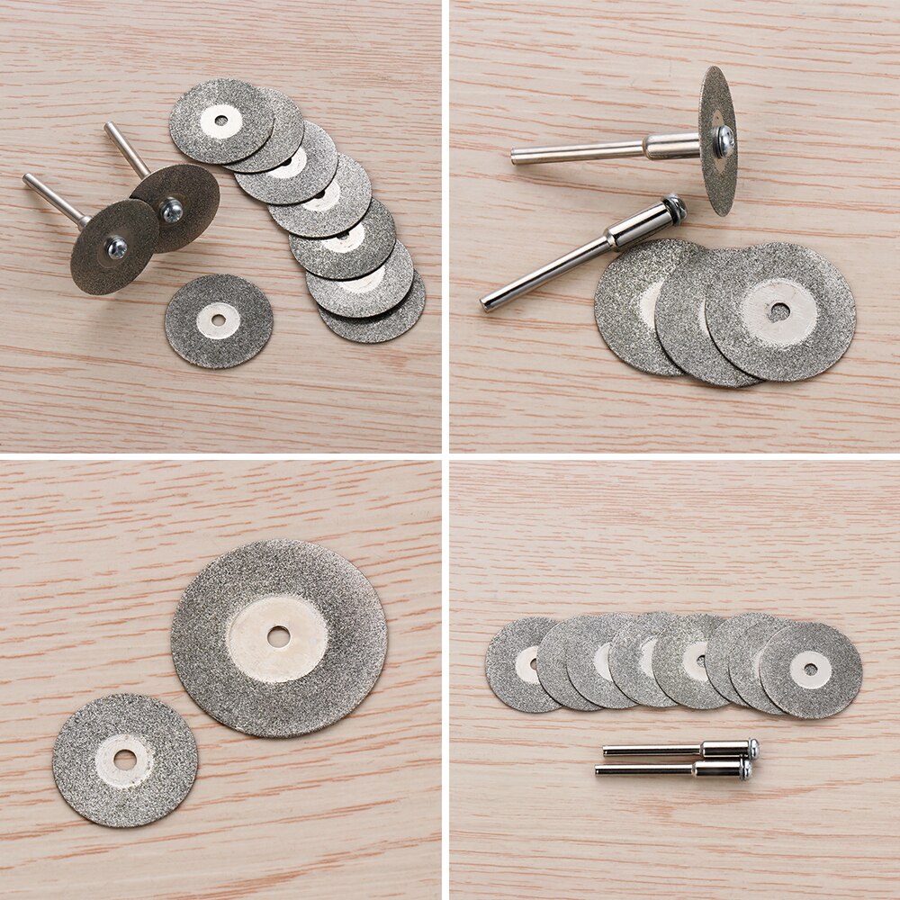 20-50mm Diamond Cutting Discs & Drill Bit Mini Circular Saw For Rotary Tool Dremel Stone Blade Mandrel 3.0mm