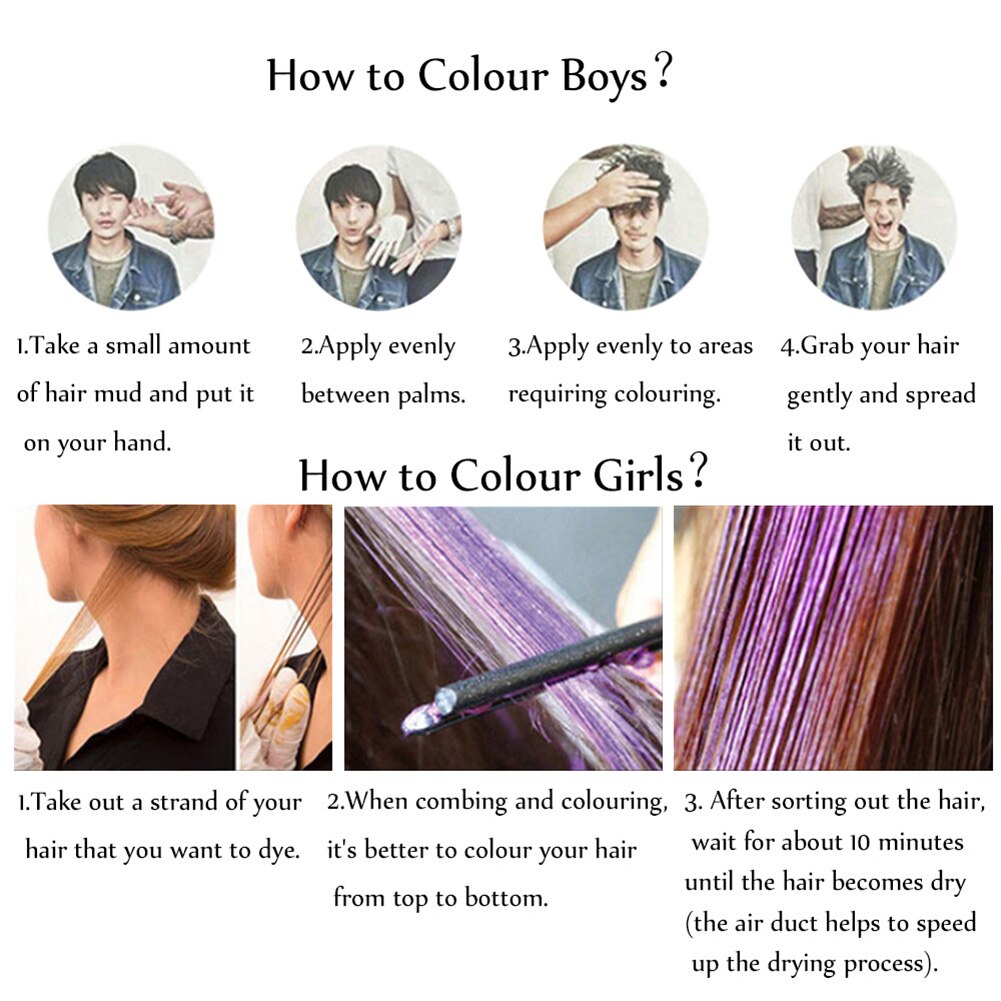 Temperature Color Changing Hair Dye Disposable Styling Tool Quick Drying for Home Salon SCI88