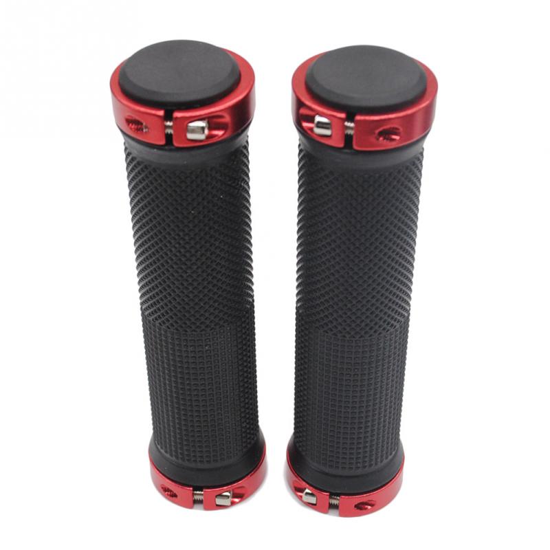 1 pair Road Cycling Handlebar Grips Anti-Skid Rubber Bicycle Grips Mountain Bike Lock On Bicycle Handlebars End Grips: Red