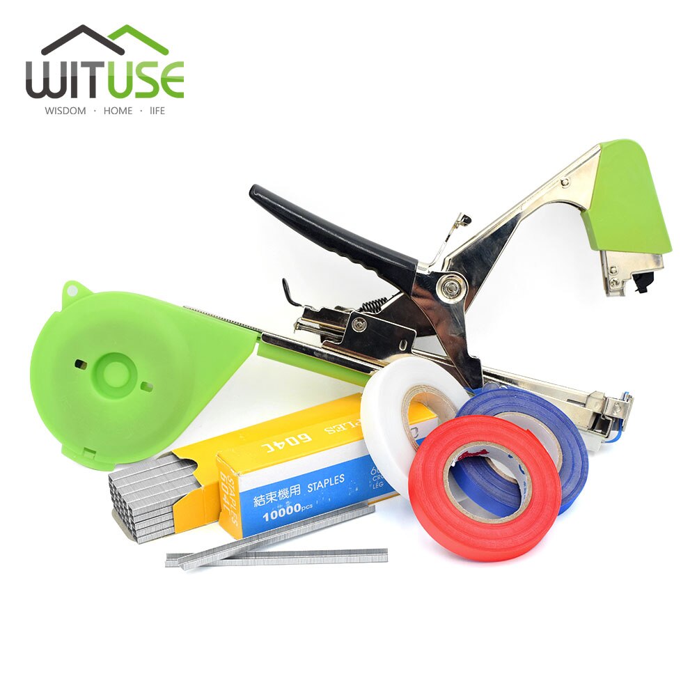 Plant Branch Hand Tying Binding Machine Flower Vegetable Garden Tapetool Tapener +Tapes+Staples Garden Tools Fruit Vine Fixing: EQF726