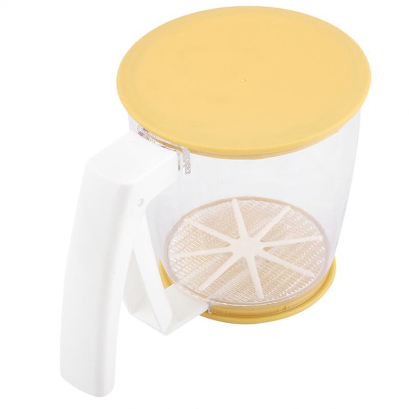 Hand-Held Cup Flour Sifter Strainer Powder Mesh Sieve Baking Supplies Tools With Lid Flour Sifter