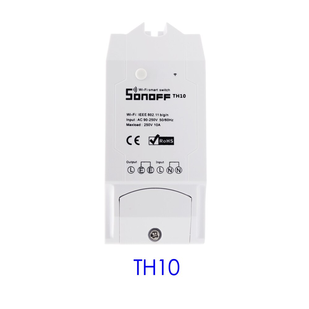Sonoff-interruptor inteligente TH16 TH10 con Wifi, 16A, 10A, Sensor de monitoreo de temperatura y humedad, Automatización del hogar inteligente: TH10