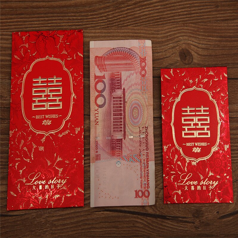 ! 30pcs Romantic Wedding Best Wishes Red Envelope Floral Double Happiness Love Day Red Pocket