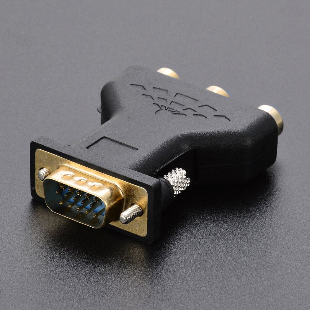 VGA to RCA Connecter Converter Male VGA to 3 RCA RGB Video Female To HD 15-Pin VGA Style Component Video Jack Adapter Plug