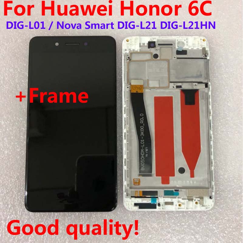 Getest Ips Originele Lcd Display Voor Huawei Honor 6C DIG-L01/Nova Smart DIG-L21 DIG-L21HN Touch Screen Digitizer Vergadering + frame